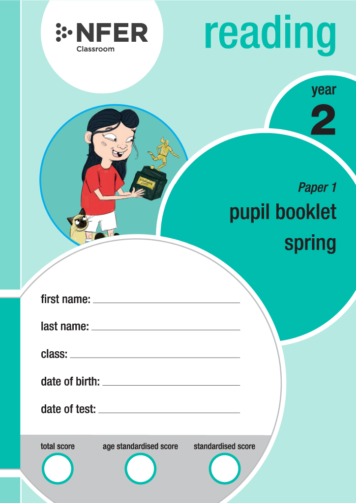 Front Cover of Year 2 Spring Reading paper 1 pupil answer booklet pack